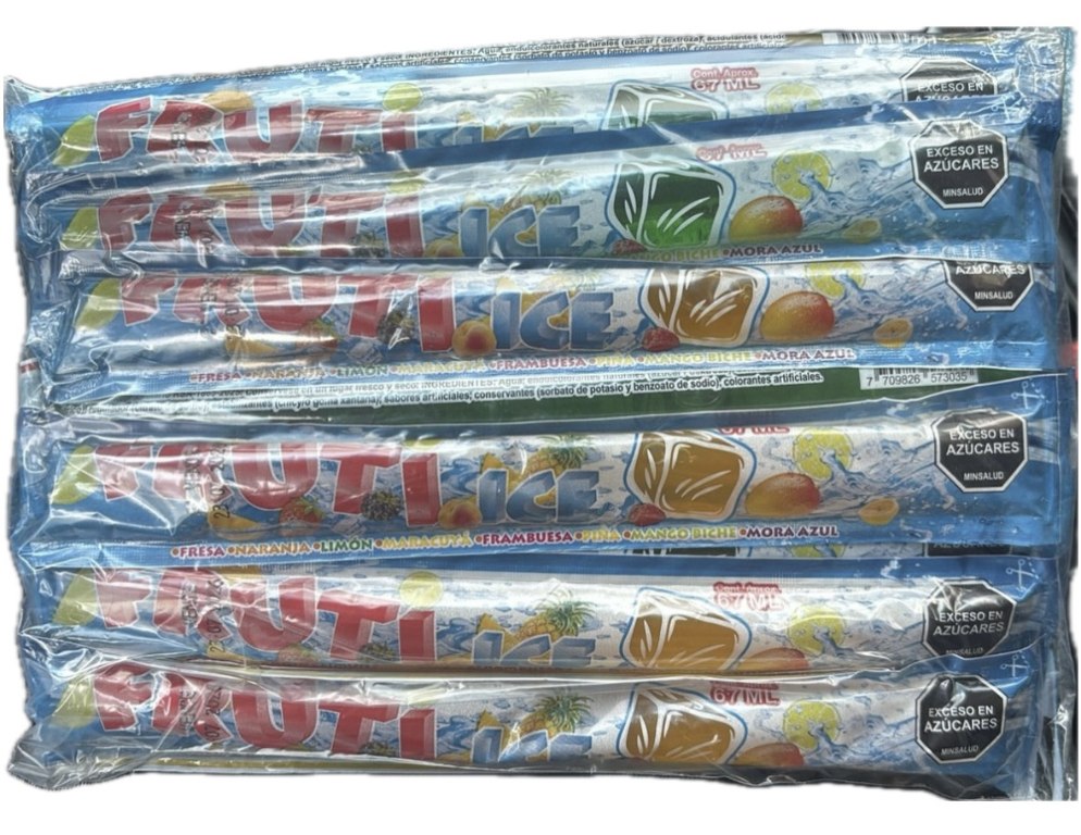 Paquete de 20 bolis congelados Fruti Ice en cinco sabores