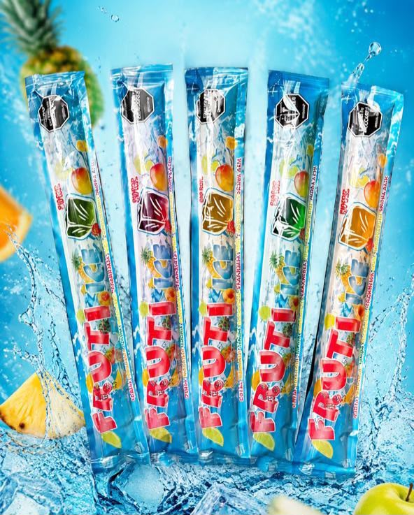 Imagen promocional de bolis Fruti Ice de Quiromar con frutas y hielo